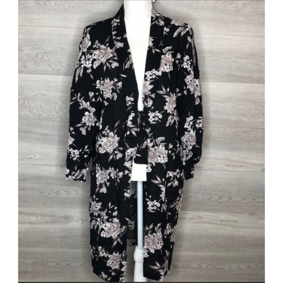 Spiritual Gangster Other - Maya Kimono Black Floral One Size